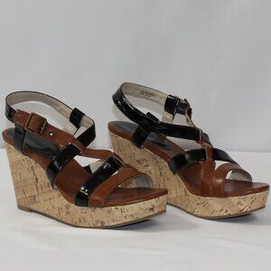 Kenneth Cole‎ Reaction Cork Platform Tan & Black Size 8.5